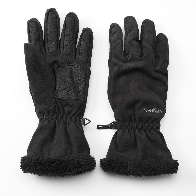 Degrees By 180's Sherpa Suede Tech Gloves - Black