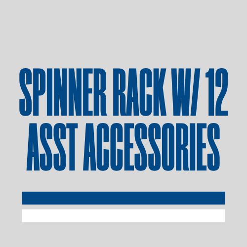SPINNER RACK W/ 12 ASST. ACCESSORIES