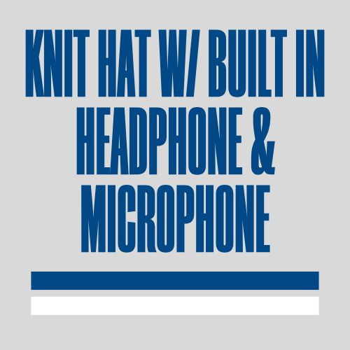 KNIT HAT W/ BUILT IN HEADPHONE & MICROPHONE