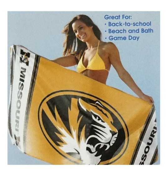 NCAA Missouri Tigers Officially Licensed 30" X 60" Beach / Dorm Towel